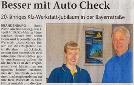 AUTO CHECK BESSER in der Presse